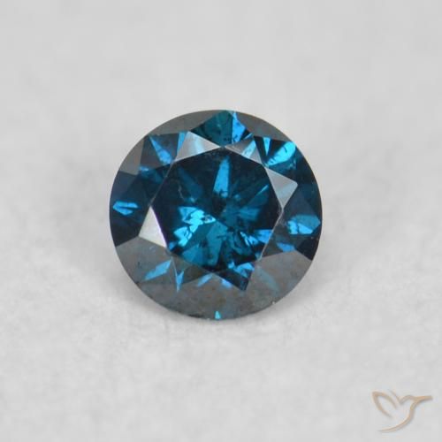 0.05ct طبيعي أزرق الماس, دائري, قليلا جدا
