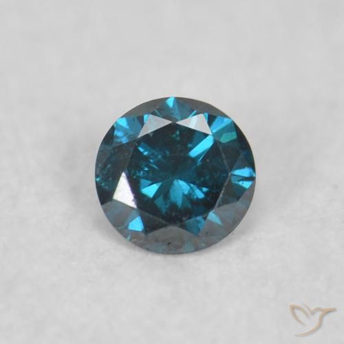 0.04ct طبيعي أزرق الماس, دائري, قليلا جدا