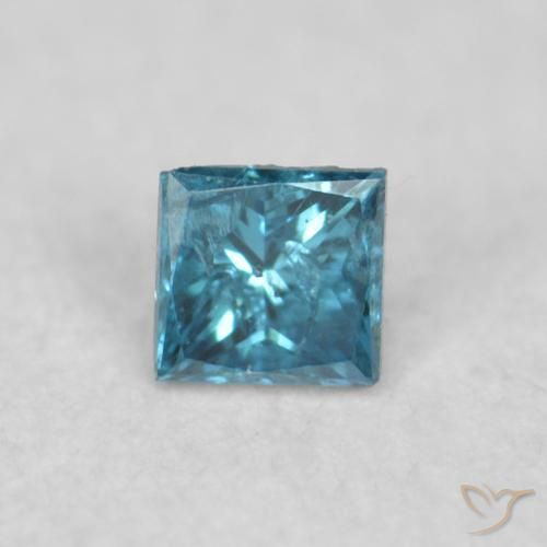 0.03ct طبيعي أزرق الماس, مربع, قليلا جدا
