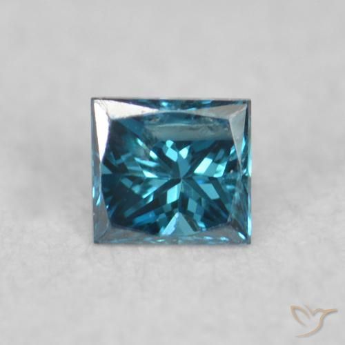0.04ct طبيعي أزرق الماس, مربع, قليلا جدا