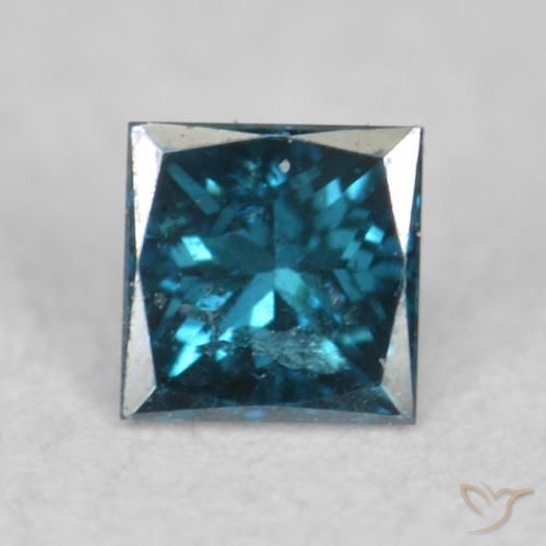 0.07ct طبيعي أزرق الماس, مربع, قليلا جدا