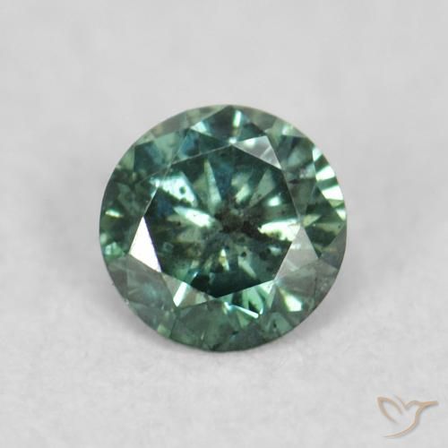 0.06ct طبيعي أخضر الماس, دائري, قليلا جدا
