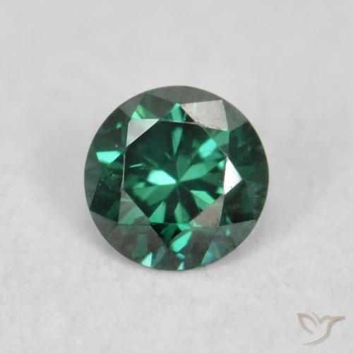 0.06ct طبيعي أخضر الماس, دائري, قليلا جدا