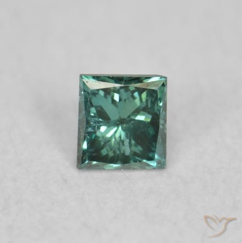 0.04ct طبيعي أخضر الماس, مربع, VS-SI