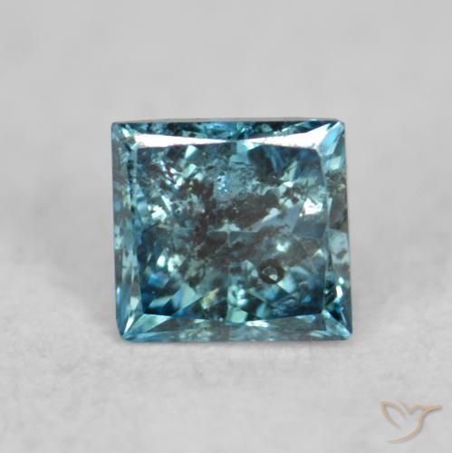 0.09ct طبيعي أزرق الماس, مربع, SI
