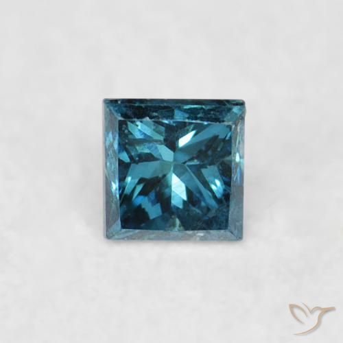 0.05ct طبيعي أزرق الماس, مربع, قليلا جدا