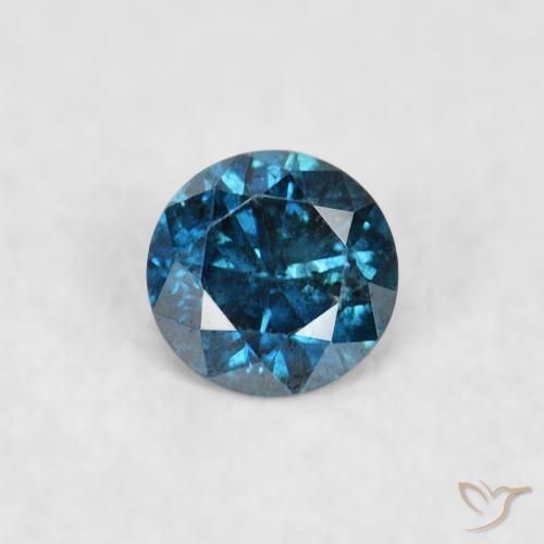 0.04ct طبيعي أزرق الماس, دائري, قليلا جدا