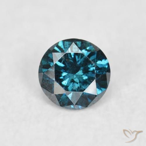 0.07ct طبيعي أزرق الماس, دائري, قليلا جدا
