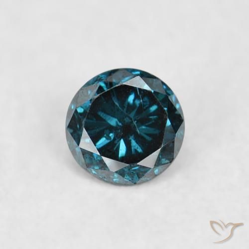 0.05ct طبيعي أزرق الماس, دائري, قليلا جدا