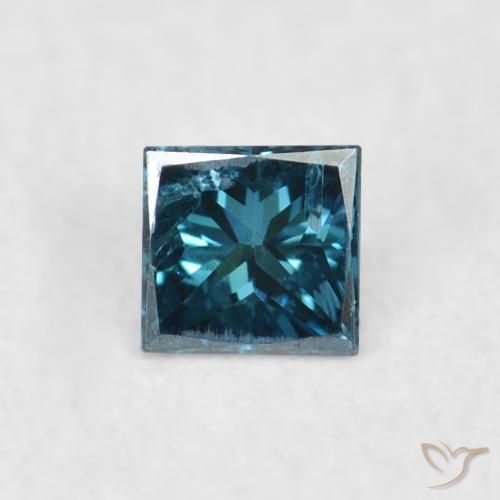 0.07ct طبيعي أزرق الماس, مربع, قليلا جدا