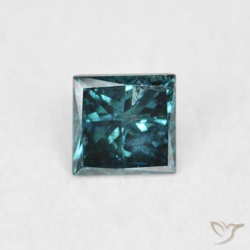 0.06ct طبيعي أزرق الماس, مربع, قليلا جدا