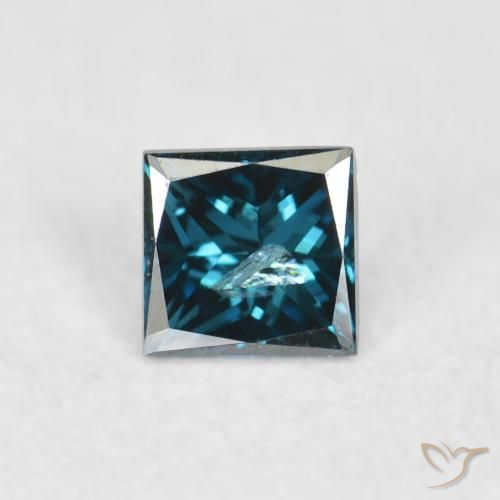 0.07ct طبيعي أزرق الماس, مربع, VS-SI