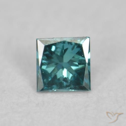 0.04ct طبيعي أخضر الماس, مربع, VVS-VS