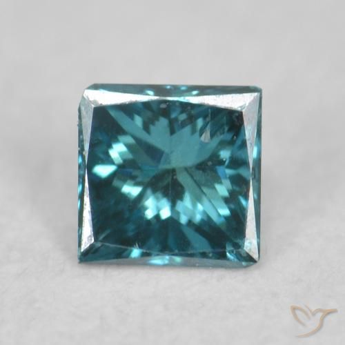 0.08ct طبيعي أزرق الماس, مربع, VVS-VS