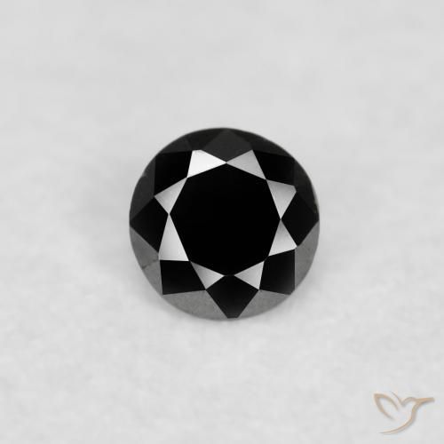 0.02ct طبيعي أسود الماس, دائري, غير شفاف