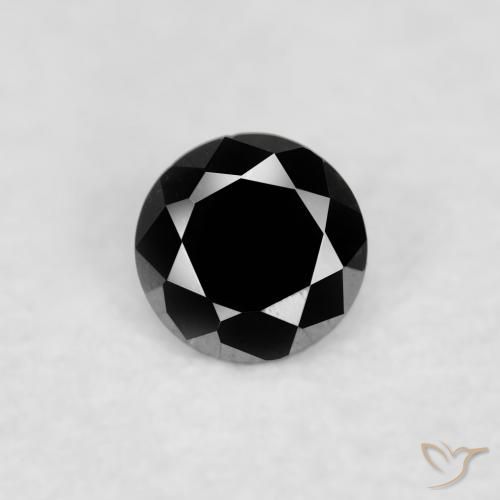 0.03ct طبيعي أسود الماس, دائري, غير شفاف