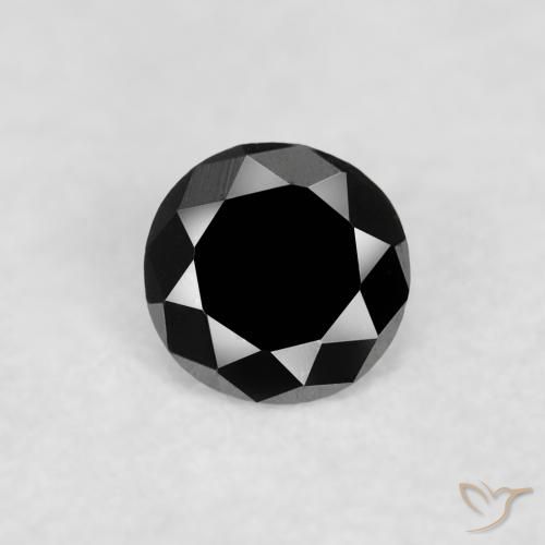 0.03ct طبيعي أسود الماس, دائري, غير شفاف