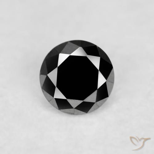 0.03ct طبيعي أسود الماس, دائري, غير شفاف