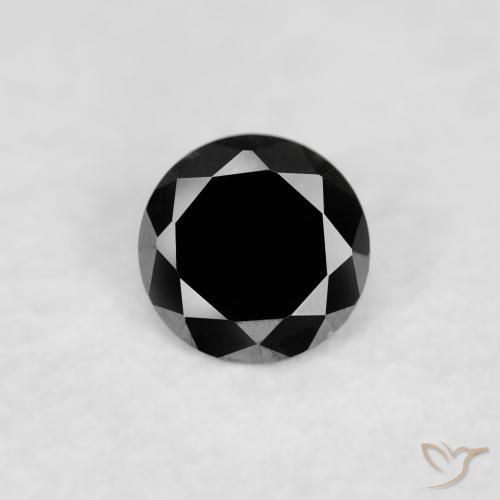 0.03ct طبيعي أسود الماس, دائري, غير شفاف