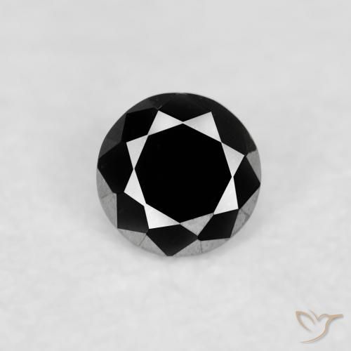 0.03ct طبيعي أسود الماس, دائري, غير شفاف