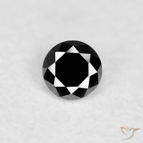 0.04ct طبيعي أسود الماس, دائري, غير شفاف