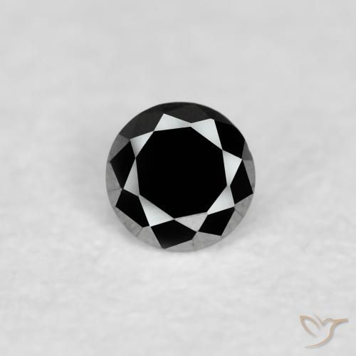 0.04ct طبيعي أسود الماس, دائري, غير شفاف