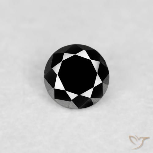 0.03ct طبيعي أسود الماس, دائري, شفاف