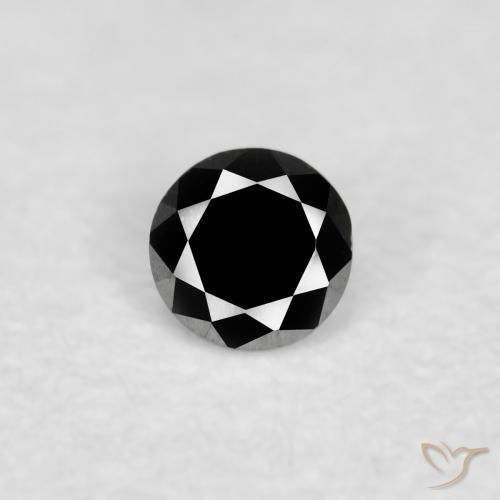 0.03ct طبيعي أسود الماس, دائري, غير شفاف