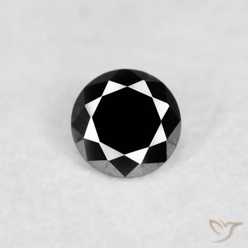 0.02ct طبيعي أسود الماس, دائري, غير شفاف