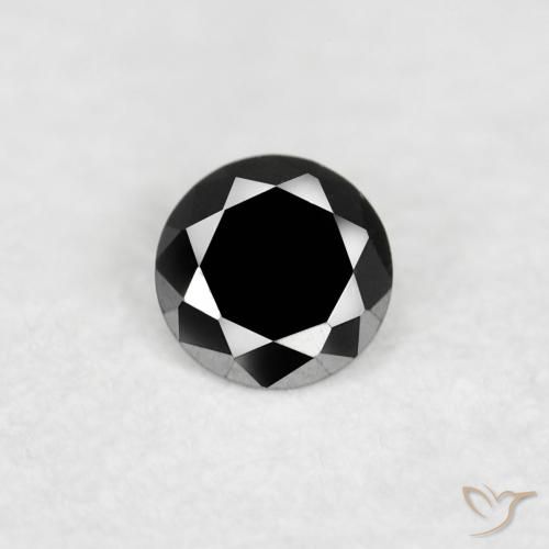 0.03ct طبيعي أسود الماس, دائري, غير شفاف