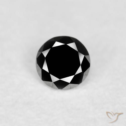 0.03ct طبيعي أسود الماس, دائري, غير شفاف