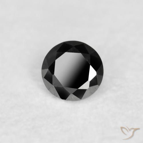 الماس أسود طبيعي، دائري، 0.02 قيراط، غير شفاف