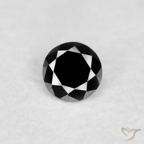 0.03ct طبيعي أسود الماس, دائري, غير شفاف