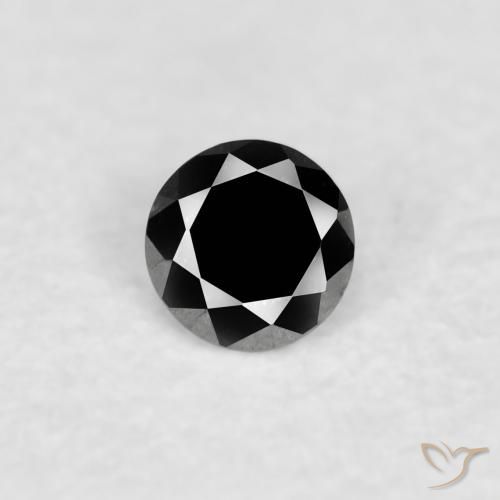 0.03ct طبيعي أسود الماس, دائري, غير شفاف
