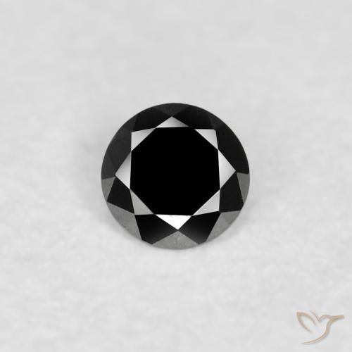0.03ct طبيعي أسود الماس, دائري, غير شفاف