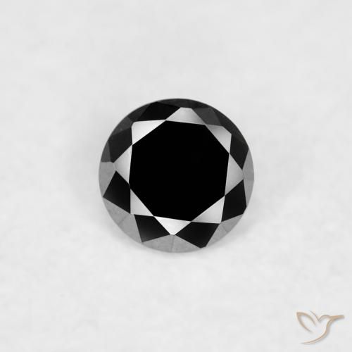 0.03ct طبيعي أسود الماس, دائري, غير شفاف