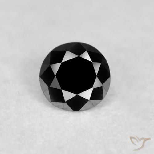 0.04ct طبيعي أسود الماس, دائري, غير شفاف