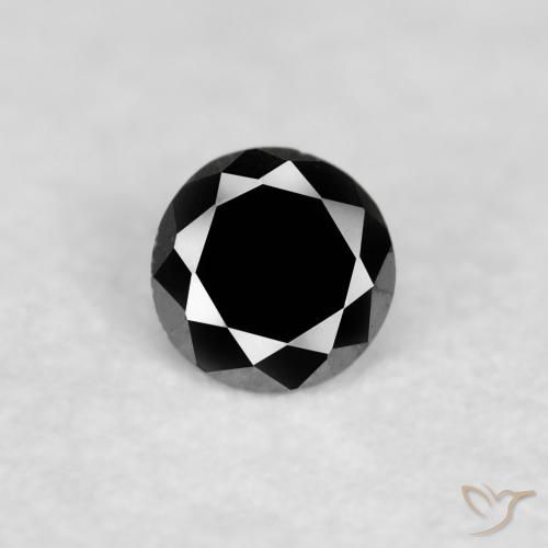 0.03ct طبيعي أسود الماس, دائري, غير شفاف, Photo A