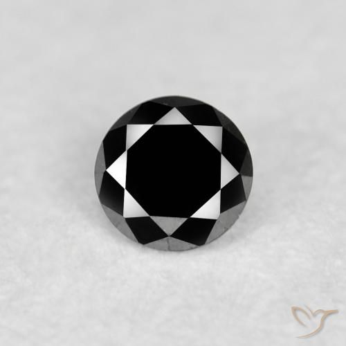 0.04ct طبيعي أسود الماس, دائري, غير شفاف