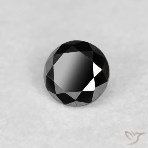 الماس أسود طبيعي، دائري، 0.04 قيراط، غير شفاف