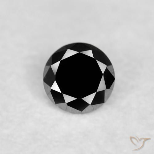 0.03ct طبيعي أسود الماس, دائري, غير شفاف