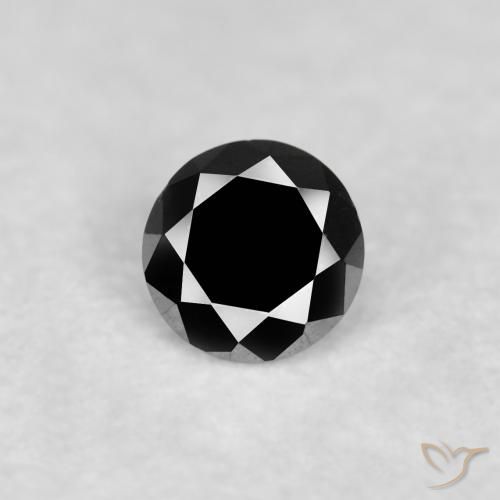0.03ct طبيعي أسود الماس, دائري, غير شفاف