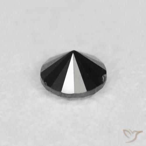 الماس أسود طبيعي، دائري، 0.03 قيراط، غير شفاف