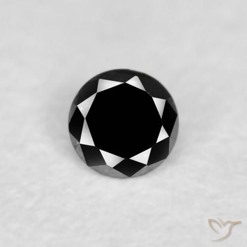 0.02ct طبيعي أسود الماس, دائري, غير شفاف