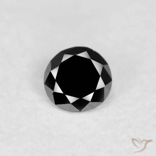 0.08ct طبيعي أسود الماس, دائري, غير شفاف