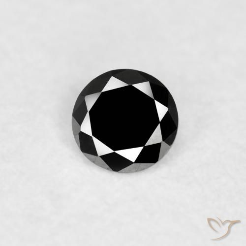 0.06ct طبيعي أسود الماس, دائري, غير شفاف