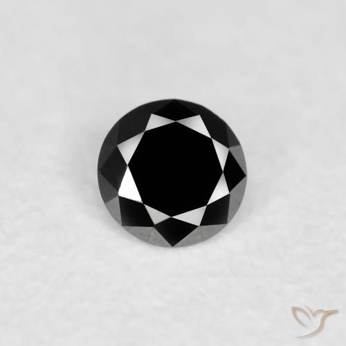0.06ct طبيعي أسود الماس, دائري, غير شفاف