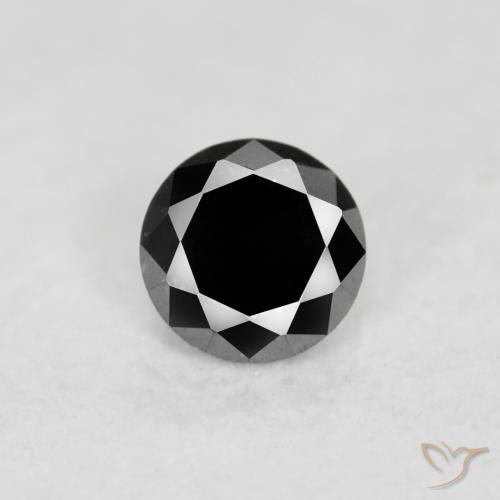 0.04ct طبيعي أسود الماس, دائري, غير شفاف