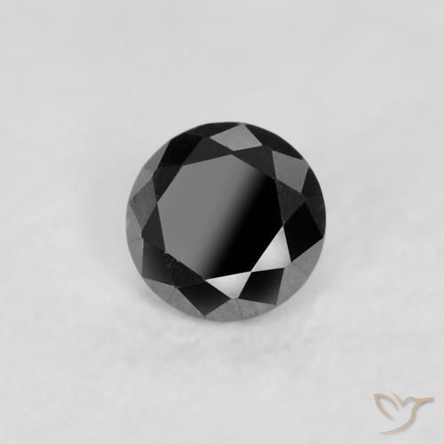 الماس أسود طبيعي، دائري، 0.04 قيراط، غير شفاف