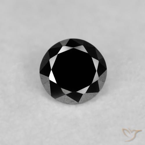 0.03ct طبيعي أسود الماس, دائري, غير شفاف